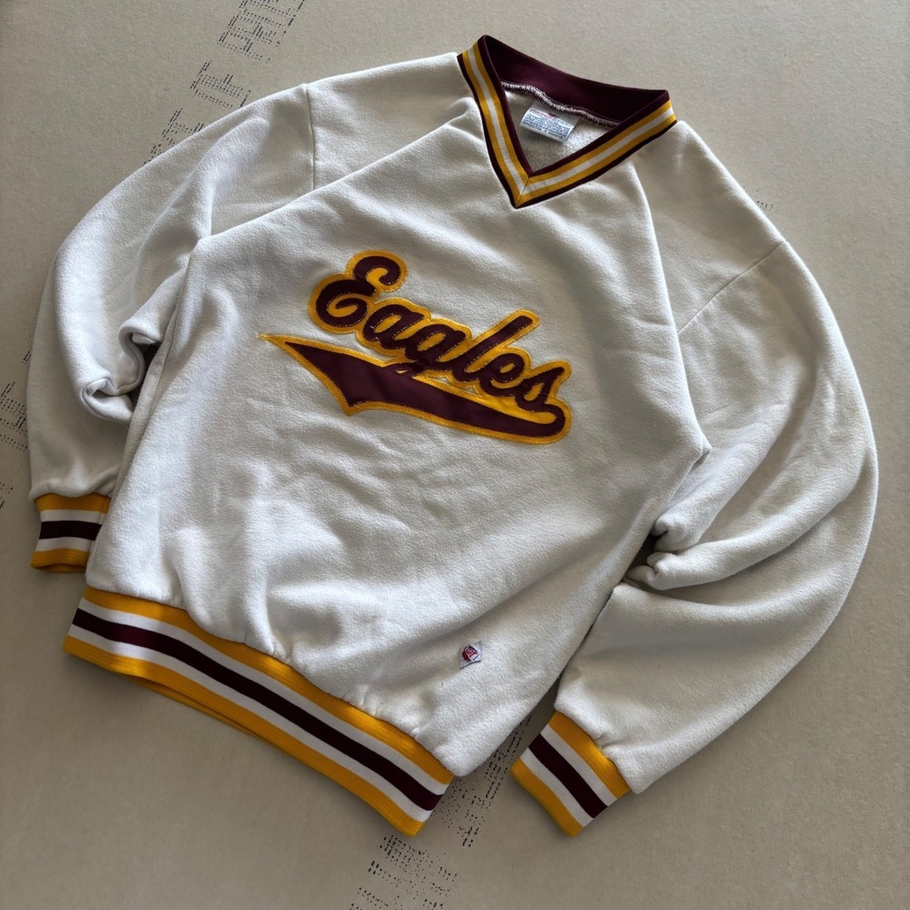 Vintage 80s Eagles‎ V-Neck Sweatshirt